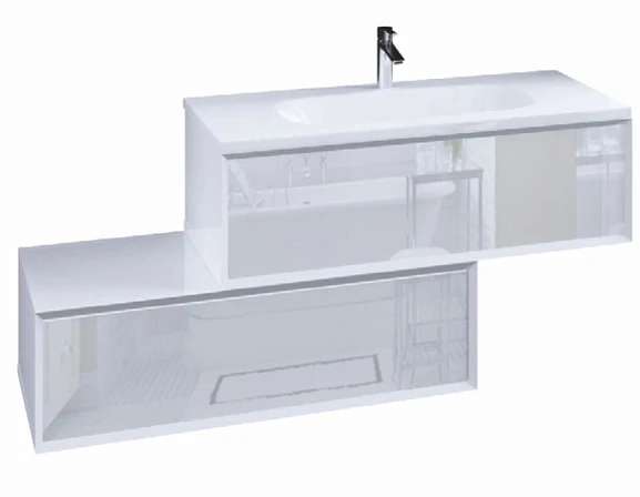 Тумба с раковиной MarkaOne Milacco 100П 2в.я. Pure White (верх + низ)