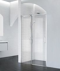 Душевая дверь в нишу BelBagno ACQUA-BF-1-120-C-Cr 120*198 L/R профиль хром с поддоном 120*80*3 белый матовый