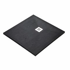 Душевой поддон WasserKRAFT Dill 61T03 90х90х3,5 черный матовый/текстура - дерево