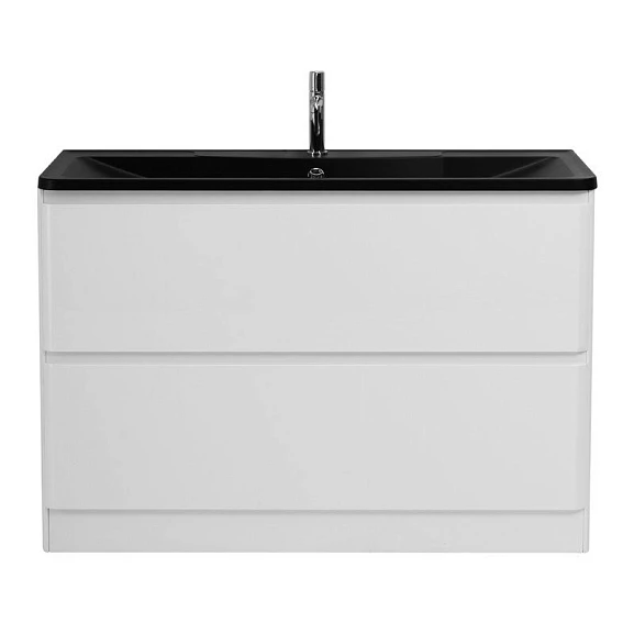 Тумба с раковиной BelBagno Albano 120 Bianco Lucido напольная (с черной раковиной)