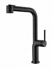 Смеситель BelBagno BB-LAM60-NERO для кухни с выдвижным изливом, двухрежимный, черный матовый