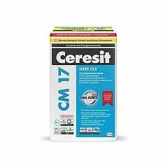 Клей для плитки и керамогранита Ceresit CM 17 25кг (размер плиты свыше 100*100см)