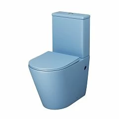 Унитаз-компакт Grossman Color GR-4480BSMS 36,5*62 голубой матовый безободковый с крышкой-сиденьем микролифт Slim