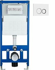 Система инсталляции для унитазов Cerutti Spa CR556+CR05WH с кнопкой сливного бачка белого цвета