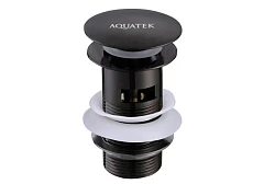 Сливной набор для раковины Aquatek AQ6001MB, матовый черный, с переливом