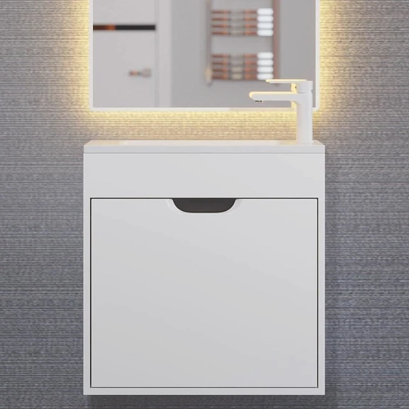 Тумба с раковиной Uperwood Modul 60 белая/графит матовая