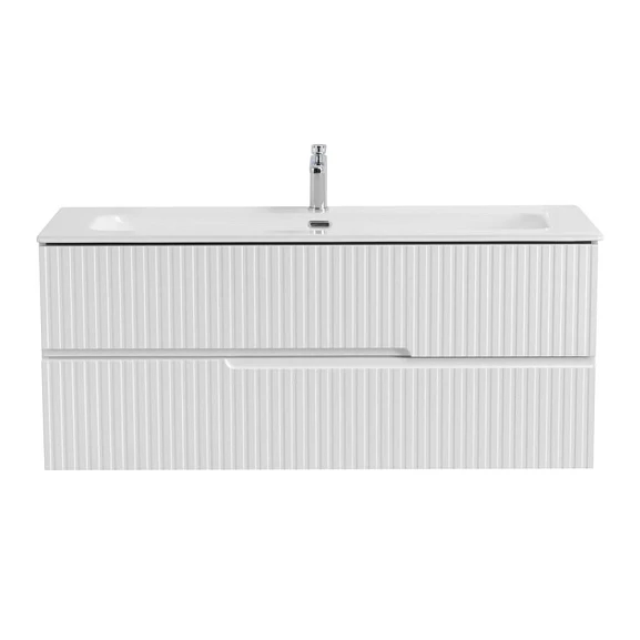 Тумба с раковиной Cezares DUET-N 120 Bianco Lucido с двумя ящиками (раковина CZR-8073-120)