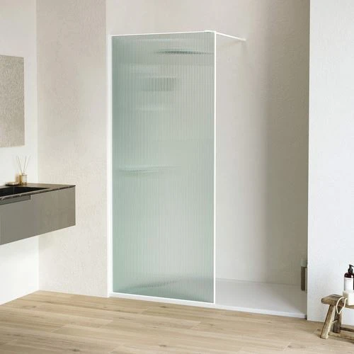 Душевая перегородка RGW Walk-in WA-08-W 90*195 стекло рифленое профиль белый без поддона