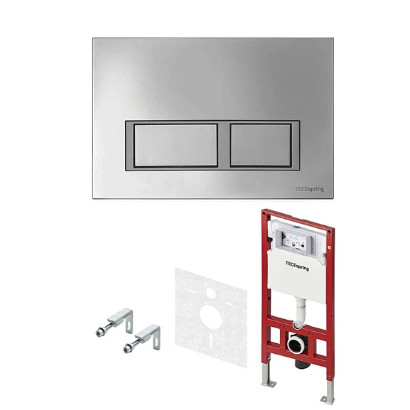 Cистема инсталляции TECEspring Base, панель смыва глянцевый хром