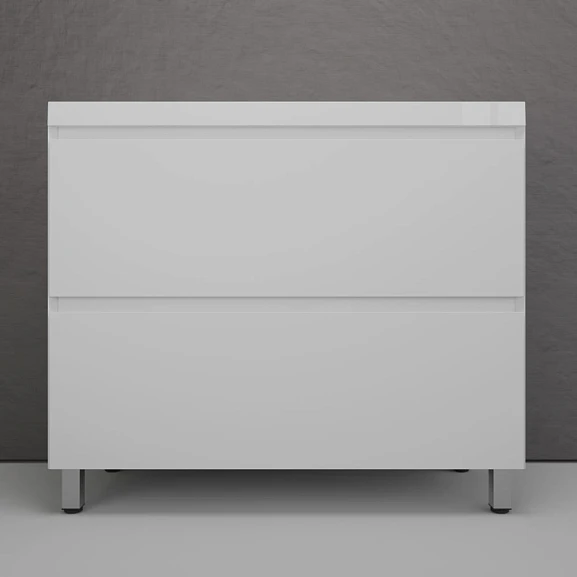 Тумба с раковиной Style Line Манхэттен 100 напольная белая матовая