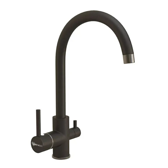 Смеситель Uperwood UPD-003-05 для кухни с функцией подключения фильтра черный/вороненая сталь