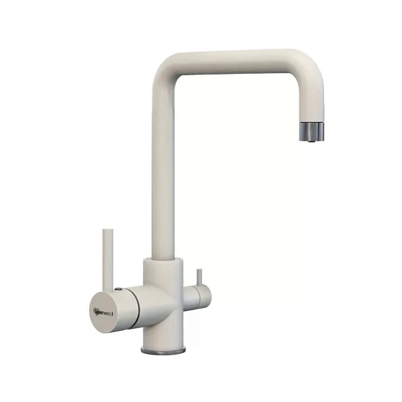 Смеситель Uperwood UPD-004-06 для кухни с функцией подключения фильтра белый/вороненая сталь