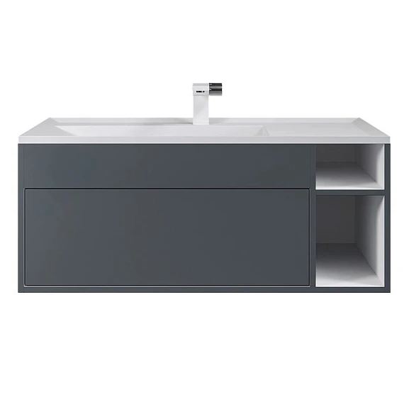 Тумба под раковину Uperwood Lotus Premium 100 серая, подвесная