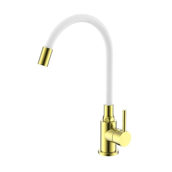 Смеситель Splenka S201.4408.03 для кухни с гибким изливом золотой сатин