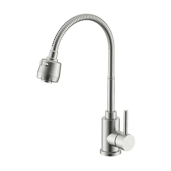 Смеситель Splenka S201.47.05 для кухни с гибким изливом сатин