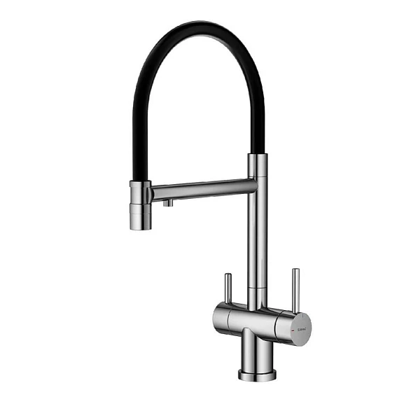 Смеситель Splenka S70.63.05 для кухни с гибким изливом и функцией подключения фильтра сатин