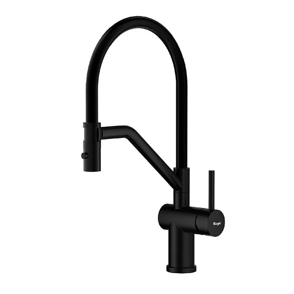 Смеситель Raglo R86.41.06 для кухни с гибким изливом черный матовый