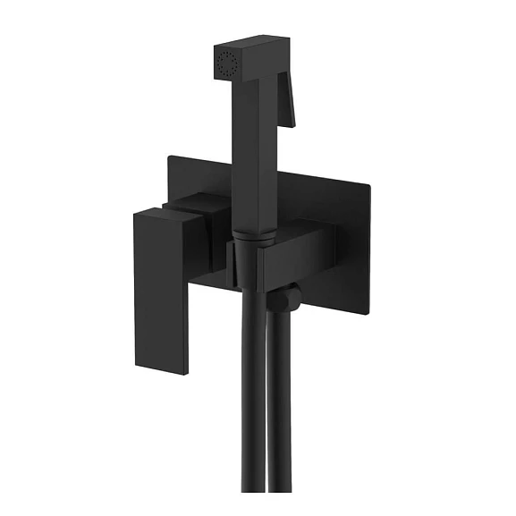 Гигиенический душ со смесителем Splenka S97.52.06 скрытый монтаж черный матовый