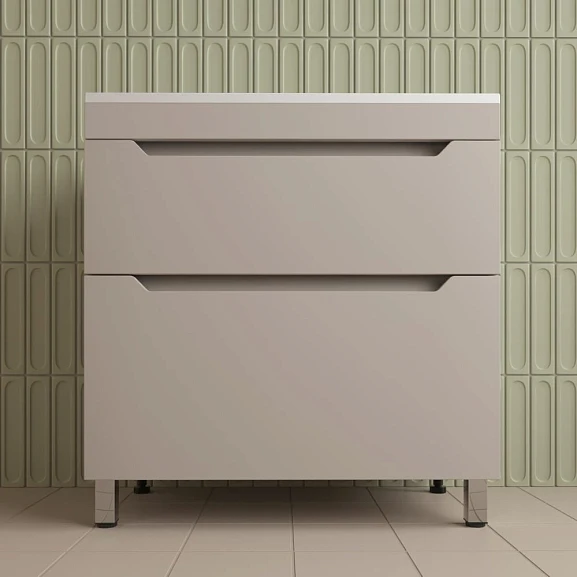 Тумба с раковиной Style Line Остин 80 напольная крем