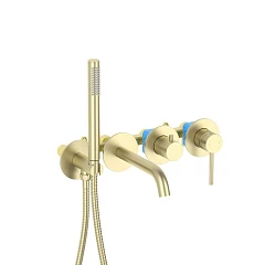 Смеситель для ванны и душа Aquatek AQ1344BG ЕВРОПА скрытого монтажа шлиф золото