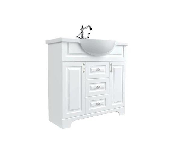 Тумба под раковину 1Marka Прованс New 80Н 2в.я. 2д. Белый глянец