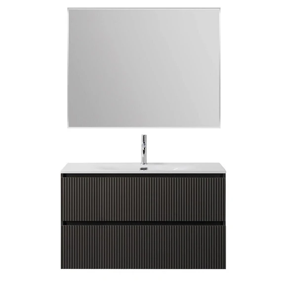 Комплект мебели BelBagno Uno 100 темно-серый матовый с двумя ящиками