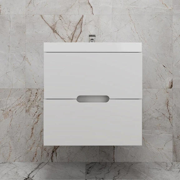 Тумба с раковиной Style Line Матис 60 белая матовая