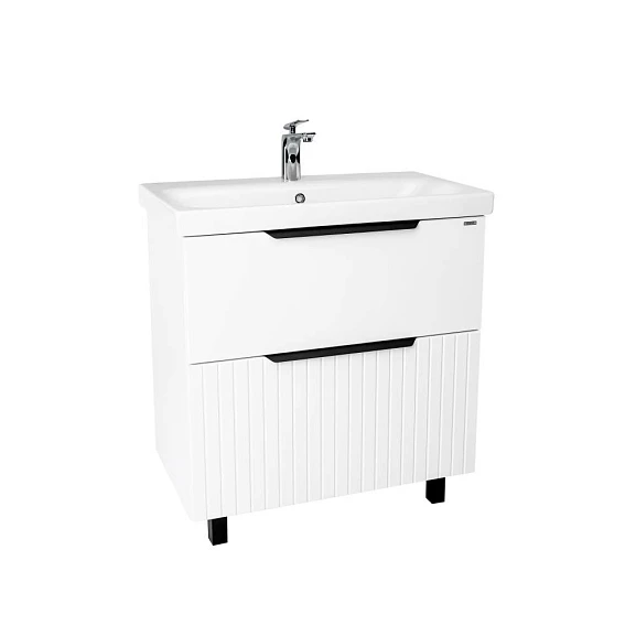 Тумба с раковиной Viant Сицилия VSIC80MDBEL-T2Y 80 напольная белая матовая (раковина Moduo 80)