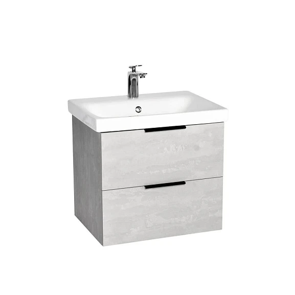 Тумба с раковиной Viant Берлин VBER60MDC-T2YP 60 подвесная цемент (раковина Moduo 60)