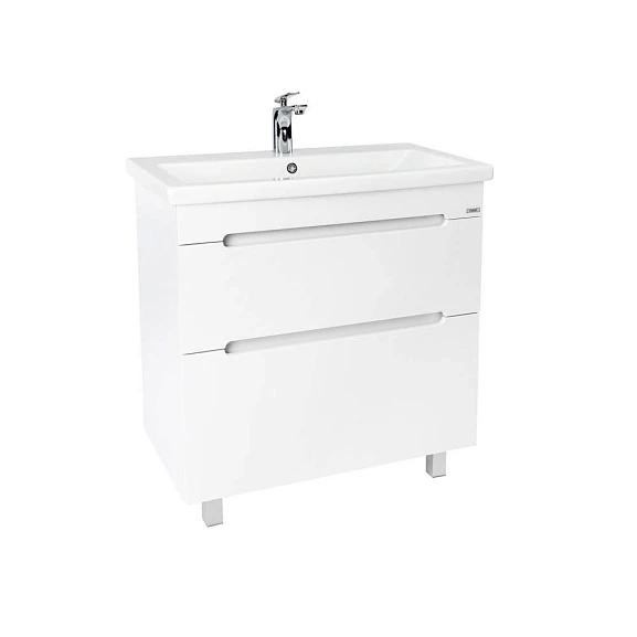 Тумба с раковиной Viant Марсель VMAR80CO-T2Y 80 напольная белый глянец (раковина Como 80)