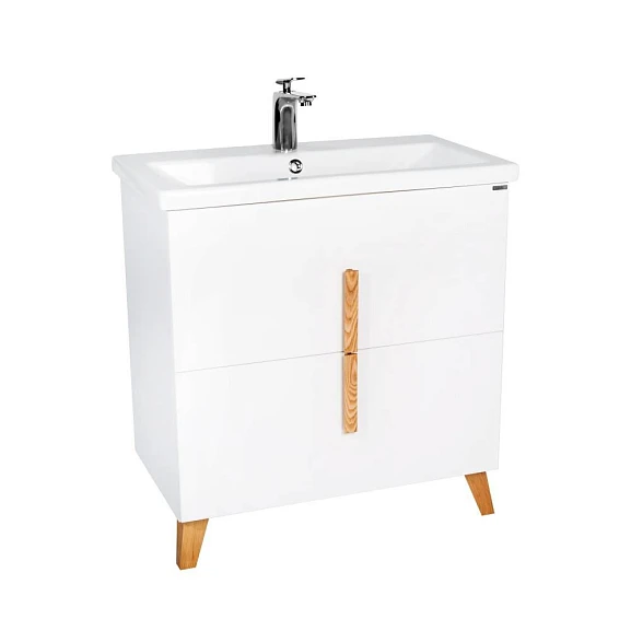 Тумба с раковиной Viant Мюнхен VMUN60COBEL-T2Y 60 с ящиками белая матовая (раковина Como 60)