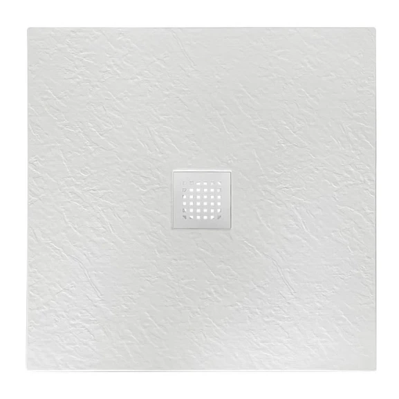 Душевой поддон BelBagno Uno 90*90*3,5 квадратный белый с сифоном и белой матовой декоративной накладкой