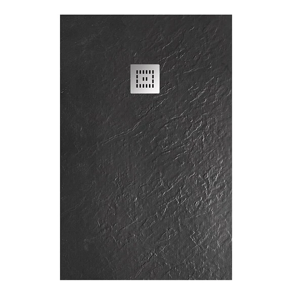 Душевой поддон BelBagno Uno 120*80*3,5 прямоугольный черный с сифоном и хромированной декоративной накладкой