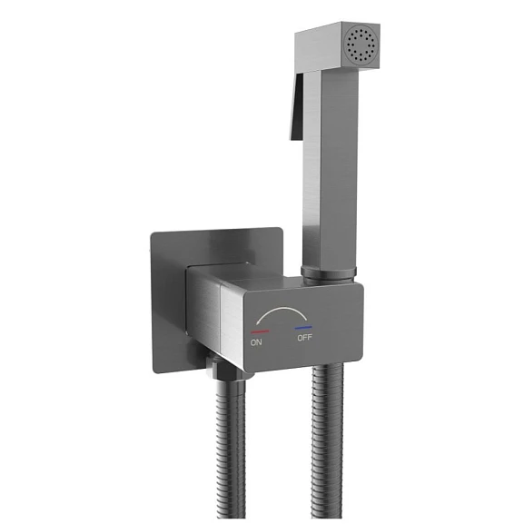 Гигиенический душ со смесителем WeltWasser HIGI Q01 GG с прогрессивным картриджем вороненая сталь