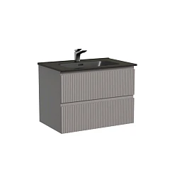 Тумба с раковиной Sancos Snob T 70 Doha Soft (раковина Element CN7007MB черная матовая)