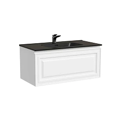 Тумба с раковиной Sancos Very 90 Bianco (раковина Element CN7002MB черная матовая) Тумба с раковиной Sancos Very 90 Bianco (раковина Element CN7002MB черная матовая)