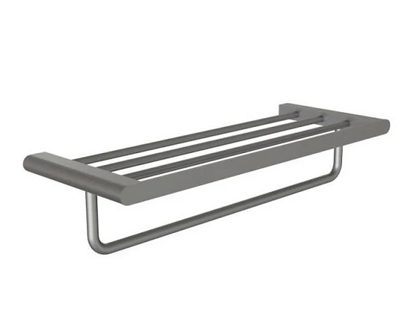 Полка для полотенец Knotlor Bliss TR102GM с держателем вороненая сталь
