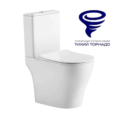 Унитаз-компакт Prato Кодэ 6094A 38,5*66 безободковый Торнадо с крышкой-сиденьем микролифт