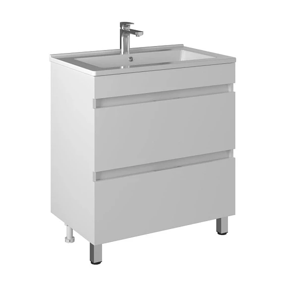 Тумба с раковиной Briz Нэдиа 75 белый глянец