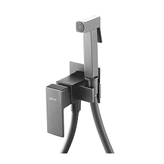 Гигиенический душ со смесителем Shevanik S127T скрытый монтаж вороненая сталь