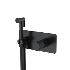 Гигиенический душ со смесителем Boheme Stick 127-BB.4 скрытый монтаж черный матовый ручка Spirale