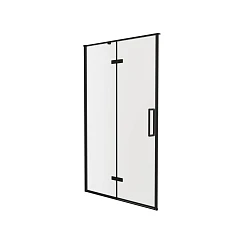 Душевая дверь в нишу Knotlor Shell Crystal 120*200 профиль черный матовый без поддона