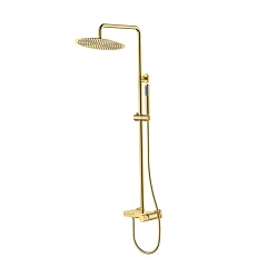 Душевая стойка Boheme Stick 128-GG.3 с изливом золото, ручка Linea