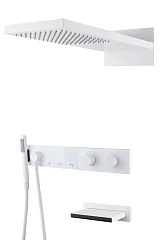 Душевой комплект Boheme Zodiac 133-2-MW с термостатом и изливом белый матовый