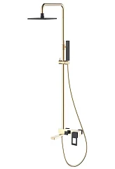 Душевая стойка Boheme Q 148-GB с изливом золото/черный