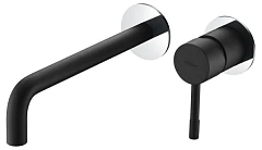 Смеситель Boheme Uno 465-BCR для раковины скрытый монтаж черный матовый/хром