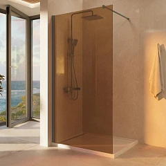 Стекло душевой перегородки Vincea Walk-In VSG-1W100GS 100*200 янтарь