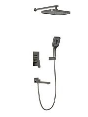 Душевой комплект BelBagno Due VDSET-GM с изливом вороненая сталь