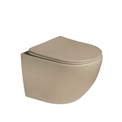 Подвесной унитаз Vincea Globo VT1-14STMC 36*49 с системой смыва Торнадо капучино матовый с крышкой-сиденьем микролифт Slim