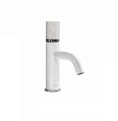 Смеситель Boheme Stick 121-W-MR-WHITE для раковины белый матовый ручка белый мрамор